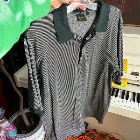 Bobby Jones Black and Dark Green Golf Polo Shirt Large - Picture 9 of 11